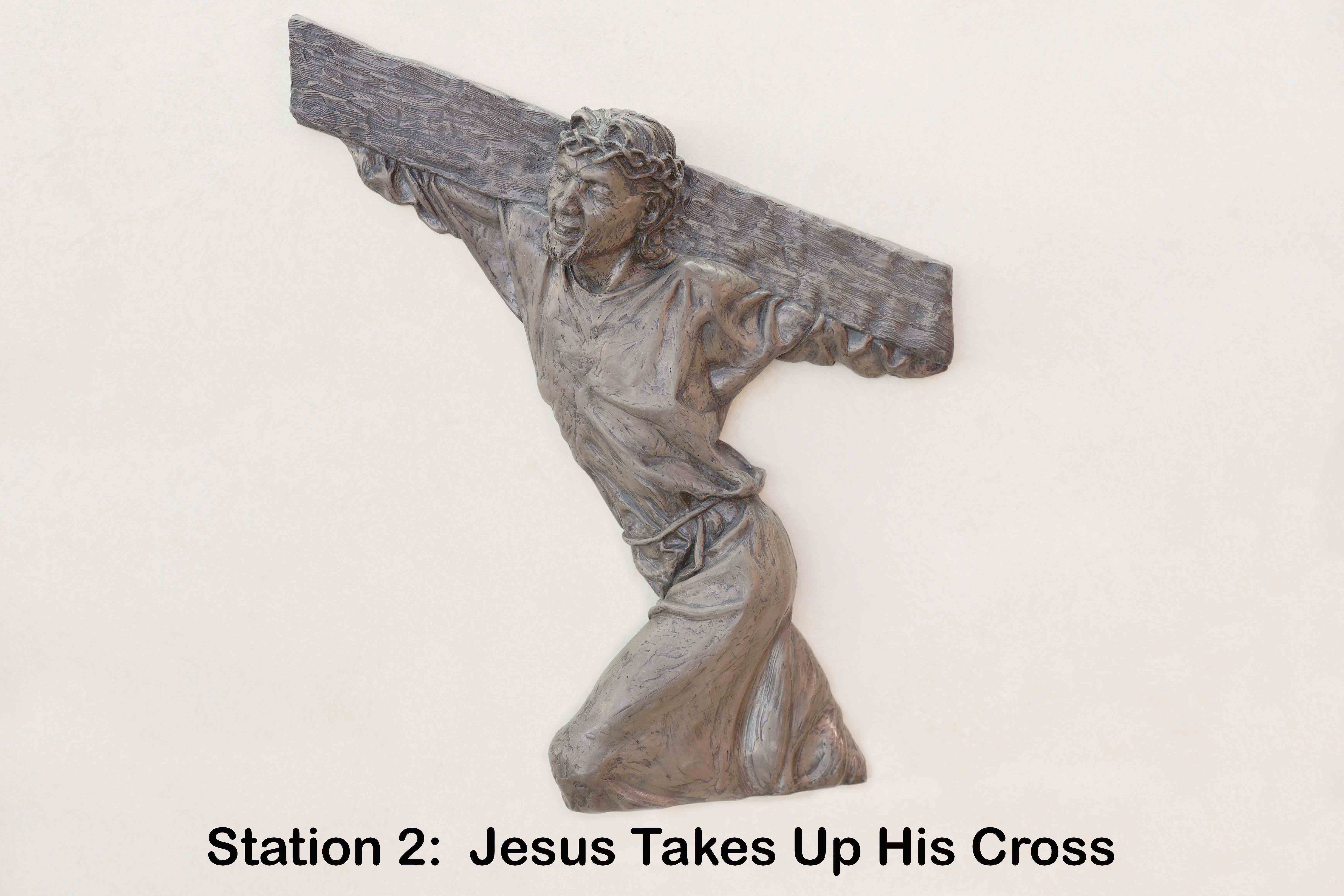 Mark 15:16-20: And the soldiers led him away inside the palace (that is, the praetorium); and they called together the whole battalion.
 17 And they clothed him in a purple cloak, and plaiting a crown of thorns they put it on him.
 18 And they began to salute him, 'Hail, King of the Jews!'
 19 And they struck his head with a reed, and spat upon him, and they knelt down in homage to him.
 20 And when they had mocked him, they stripped him of the purple cloak, and put his own clothes on him. And they led him out to crucify him.